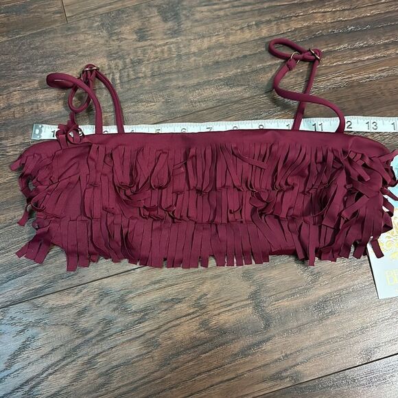 NWT Becca by Rebecca Virtue Fringe Bandeau Bikini Top - Size Small - Picture 4 of 8